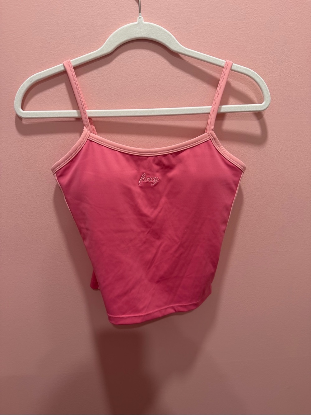 Fancy Logo Pink Spaghetti-Strap Tank